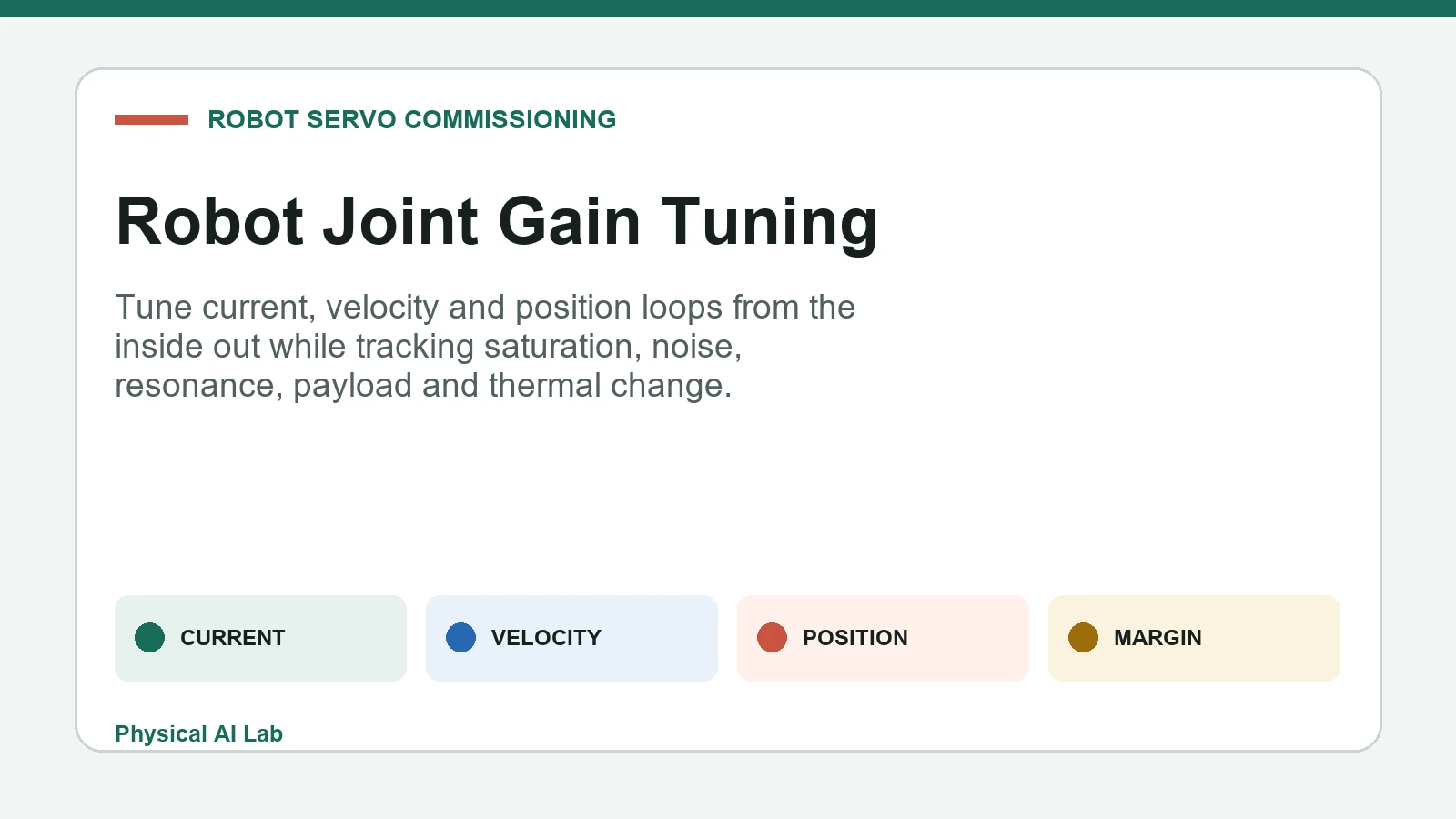 Robot joint gain tuning for cascaded servo loops