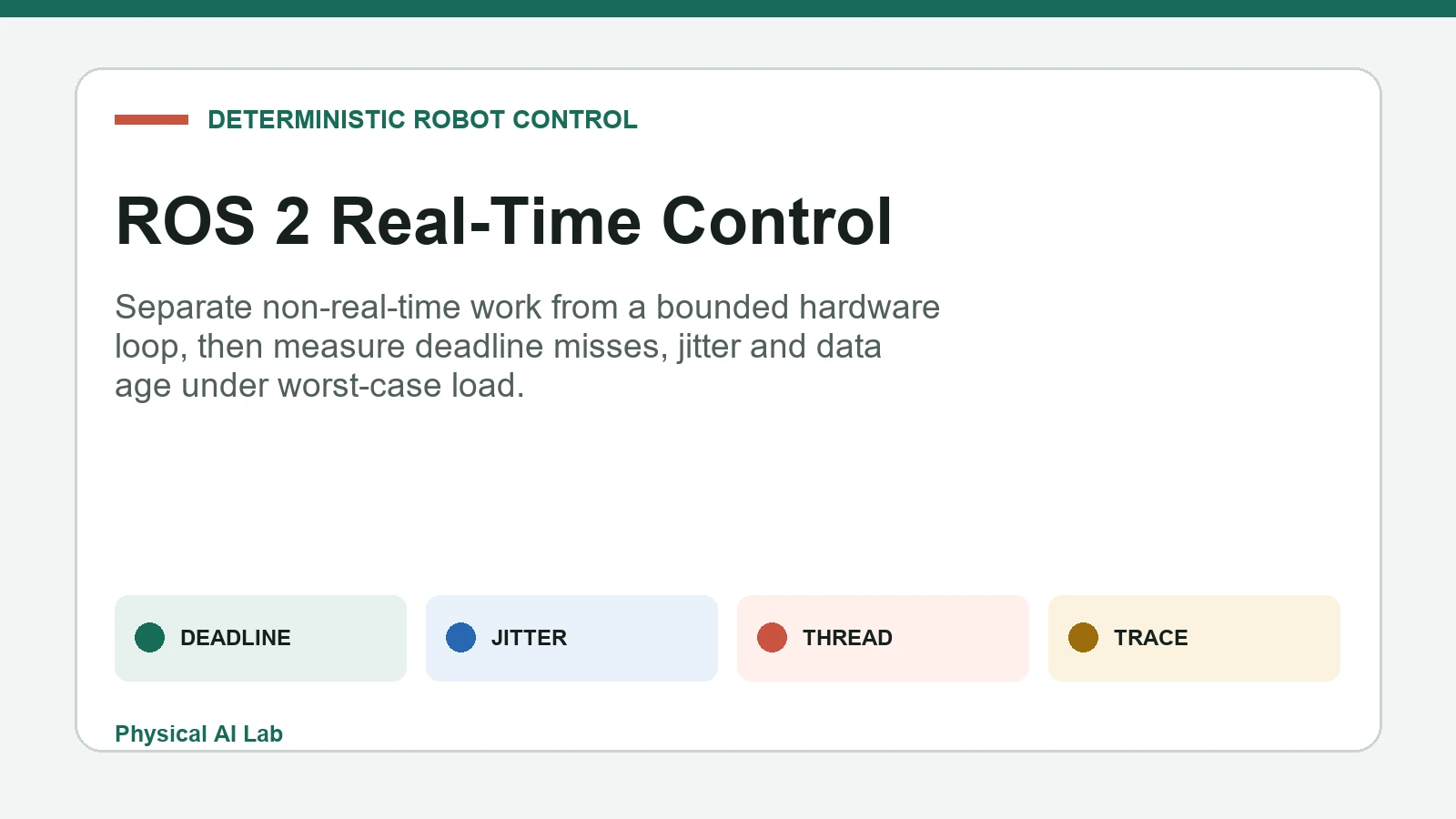 ROS 2 real time robot control architecture
