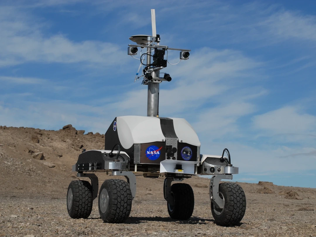 NASA K10 rover conducting a long-range field test on Arctic crater terrain