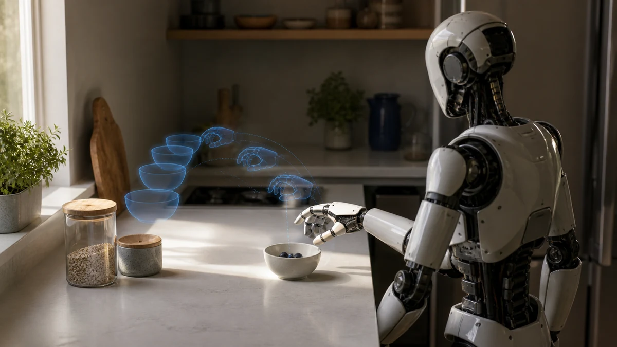 Generic editorial robot concept illustrating How the 1X World Model Controls NEO: From Video Prediction to Robot Actions