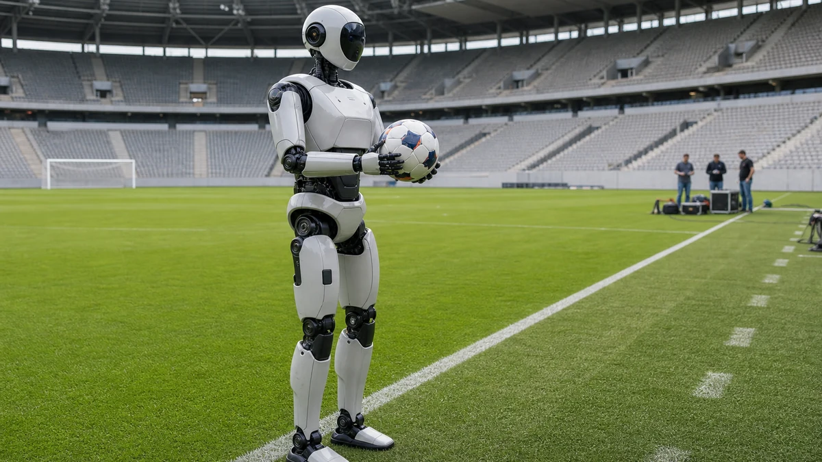 Editorial robot concept for Was Boston Dynamics Atlas Autonomous at the 2026 World Cup?; not an actual product or deployment photograph.
