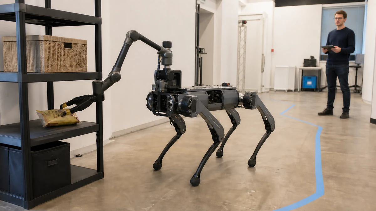 Editorial concept for Boston Dynamics Spot with Gemini Robotics ER 2: How the Fetch Demo Works; not an actual Google product photograph.