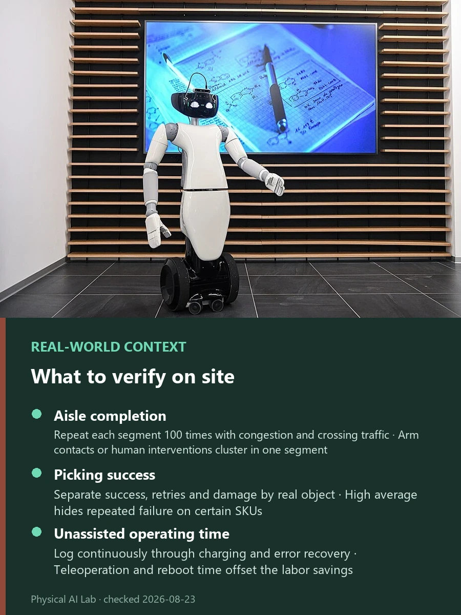 Galbot G1 Guide: Specifications, Integration and Buying Status reference photograph showing a humanoid robot displayed at a European public event, used to examine site interfaces and buying conditions for a mobile dual-arm workstation
