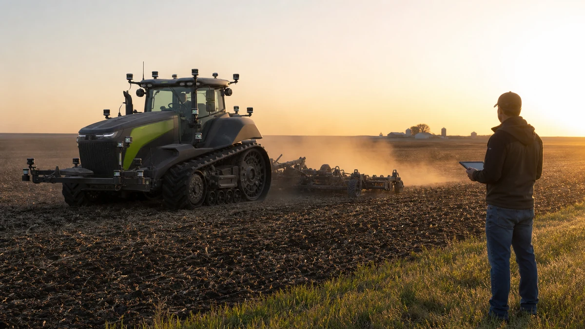 Generic editorial robot concept illustrating How Autonomous Is the John Deere 9RX? Order Status, 16 Cameras and Tillage Requirements