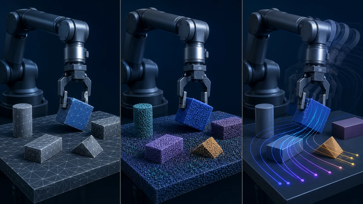 Isaac Lab 3와 Newton 1 시작 가이드: PhysX·MuJoCo-Warp 선택 주제를 설명하는 범용 로봇 편집 개념 이미지