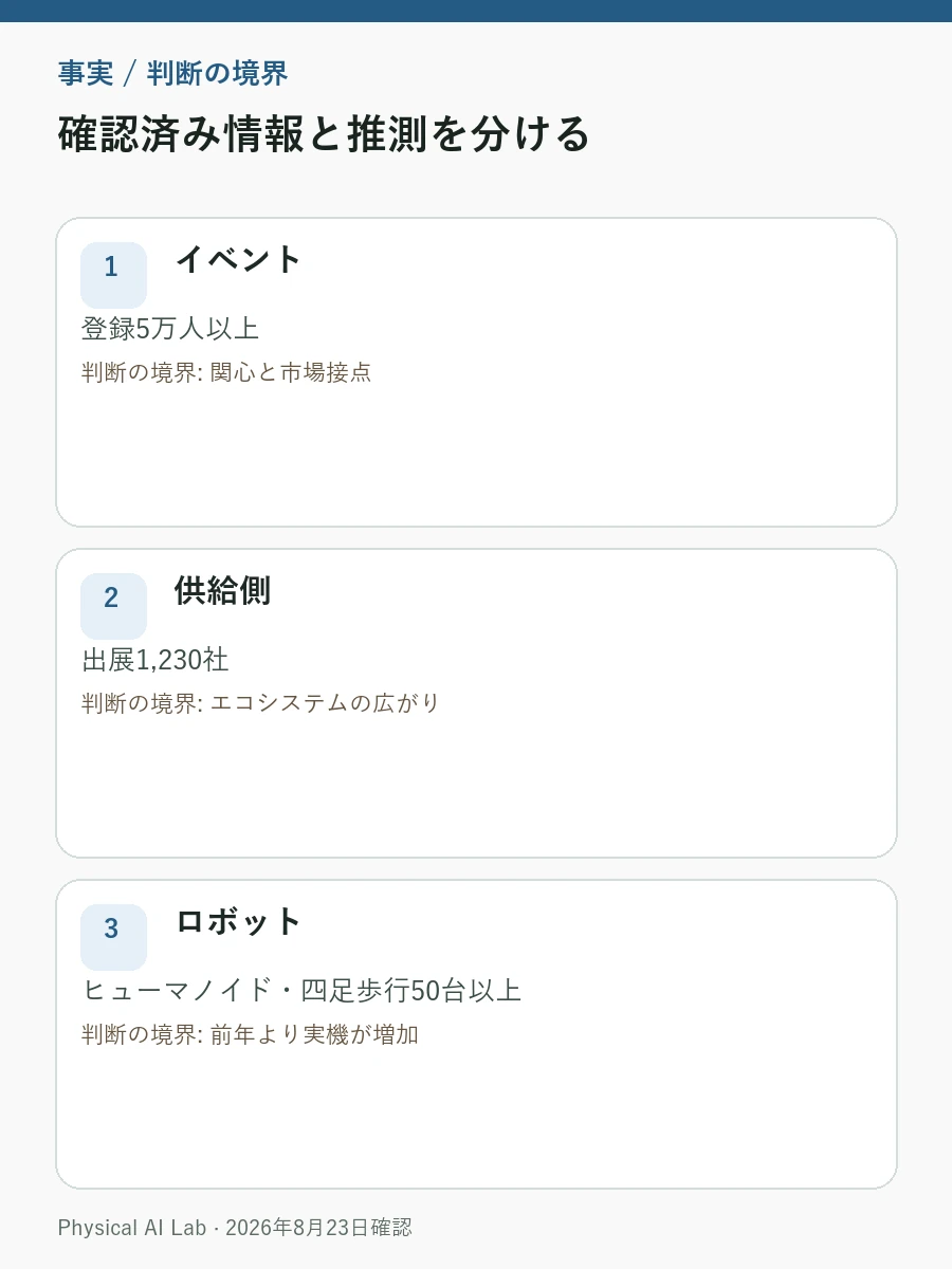 Automate 2026、50台超のヒューマノイドが示した商用化の現実の評価項目を整理したモバイル向け情報カード