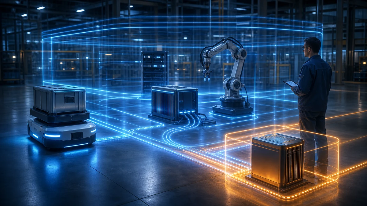 EU Cyber Resilience Actと接続型ロボット：2026年9月から始まる報告義務を説明する汎用ロボットの編集用コンセプト画像