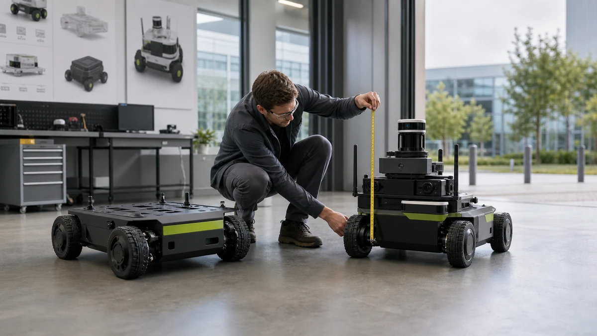 Hyundai MobED BasicとProの違い：販売時期・センサー・用途を比較を説明する汎用ロボットの編集用コンセプト画像