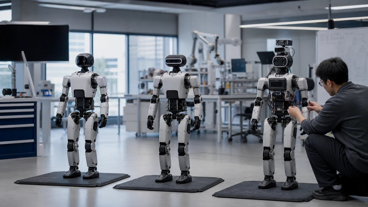 Unitree R1 Air・R1・R1 EDU比較｜価格、関節数、二次開発権限を説明する汎用ロボットの編集用コンセプト画像