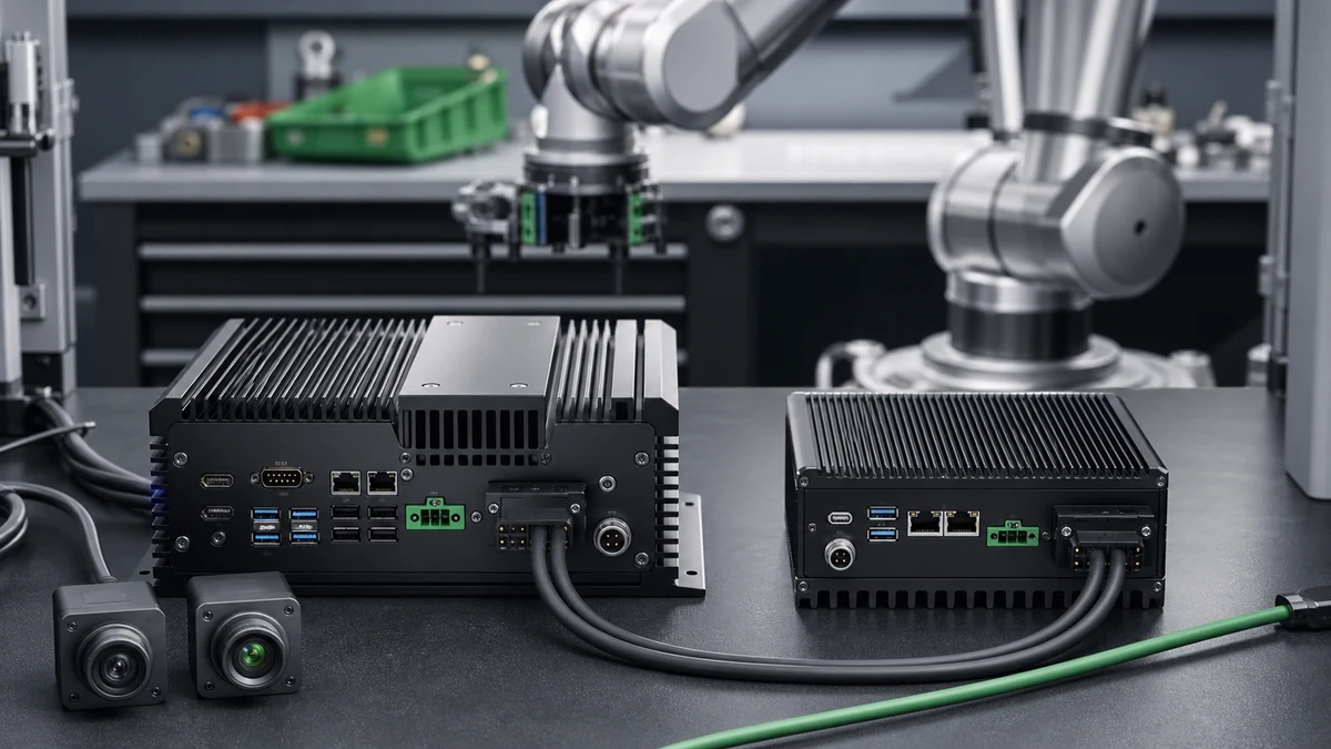 NVIDIA Jetson AGX ThorとOrin比較：価格・仕様・移行判断を説明する汎用ロボットの編集用コンセプト画像