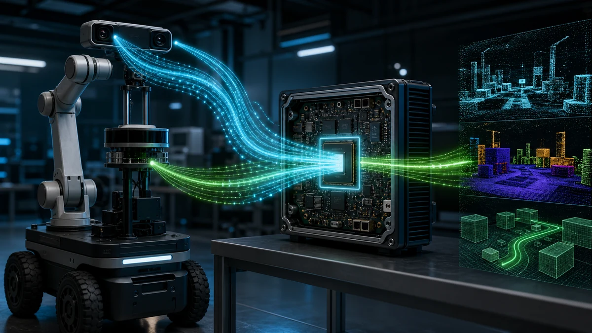 Isaac ROS NITROS란: Zero-Copy 조건과 GPU 데이터 경로 설계 주제를 설명하는 범용 로봇 편집 개념 이미지