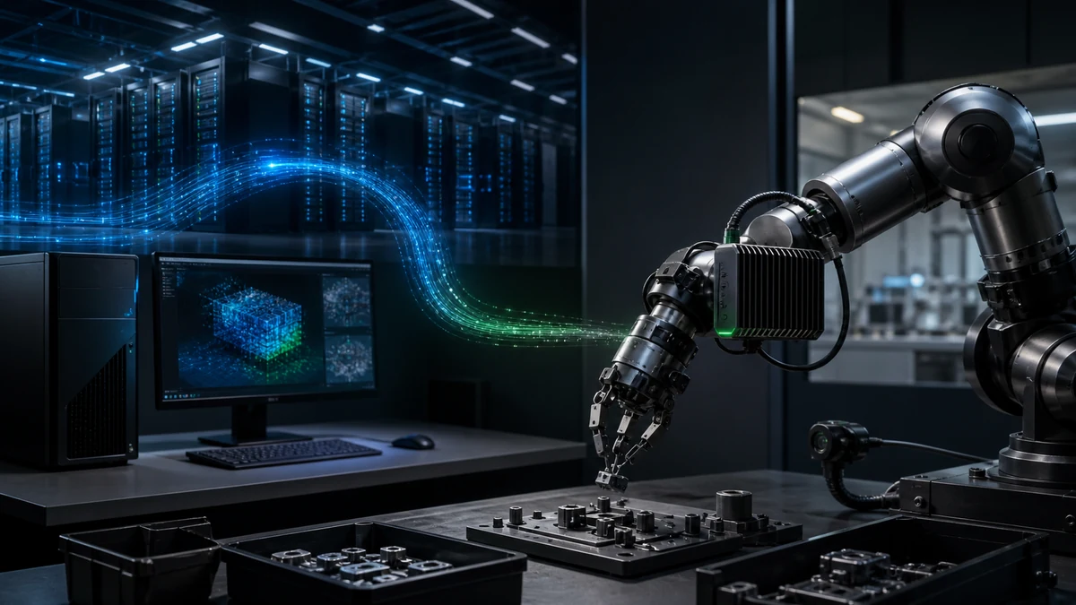 NVIDIA Cosmos 3 Super・Nano・Edge比較：用途と公開状況で選ぶを説明する汎用ロボットの編集用コンセプト画像