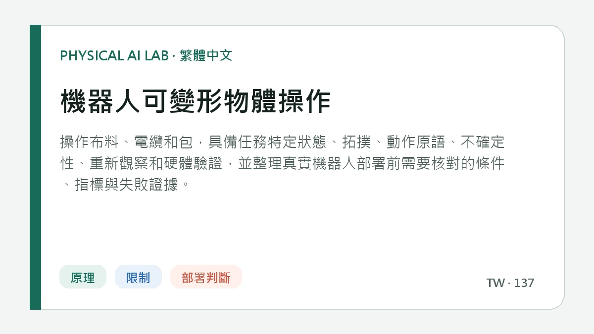 機器人可變形物體操作的繁體中文重點圖