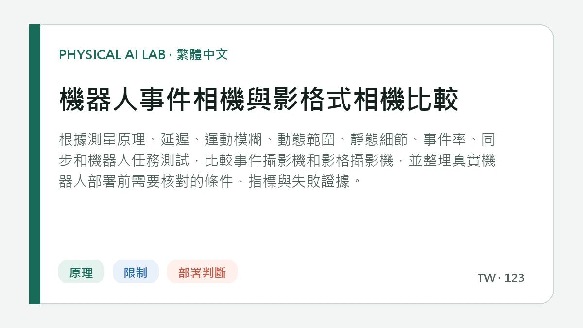 機器人事件相機與影格式相機比較的繁體中文重點圖