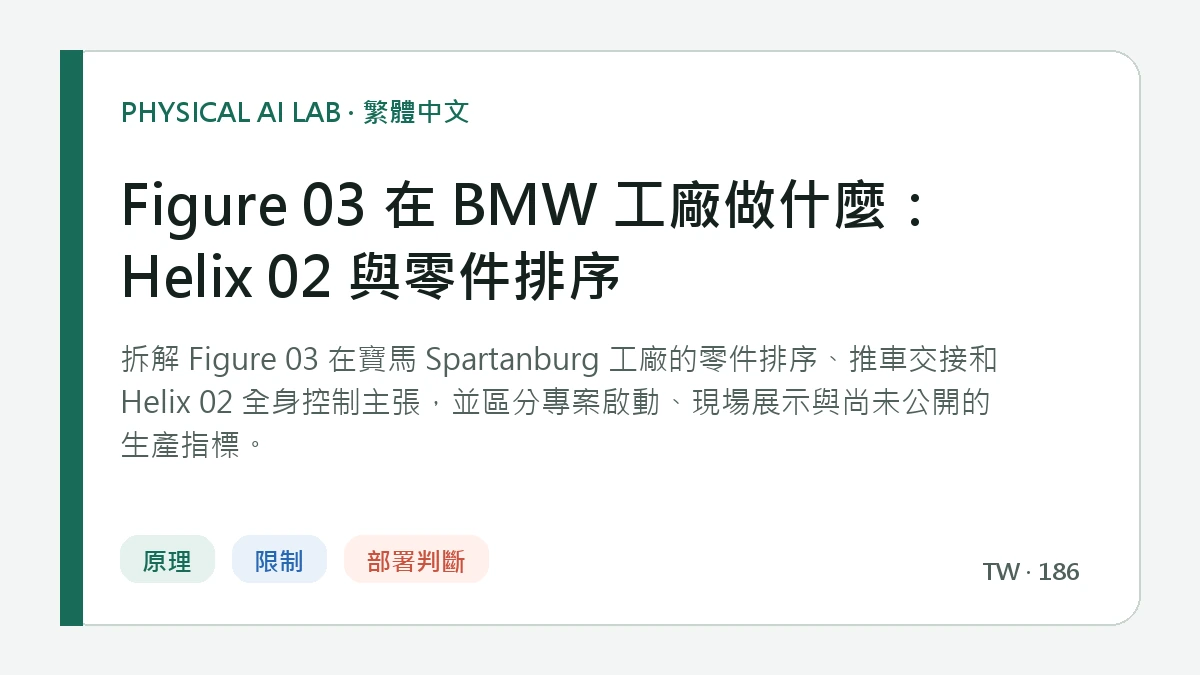 Figure 03 在 BMW 工廠做什麼：Helix 02 與零件排序的繁體中文重點圖
