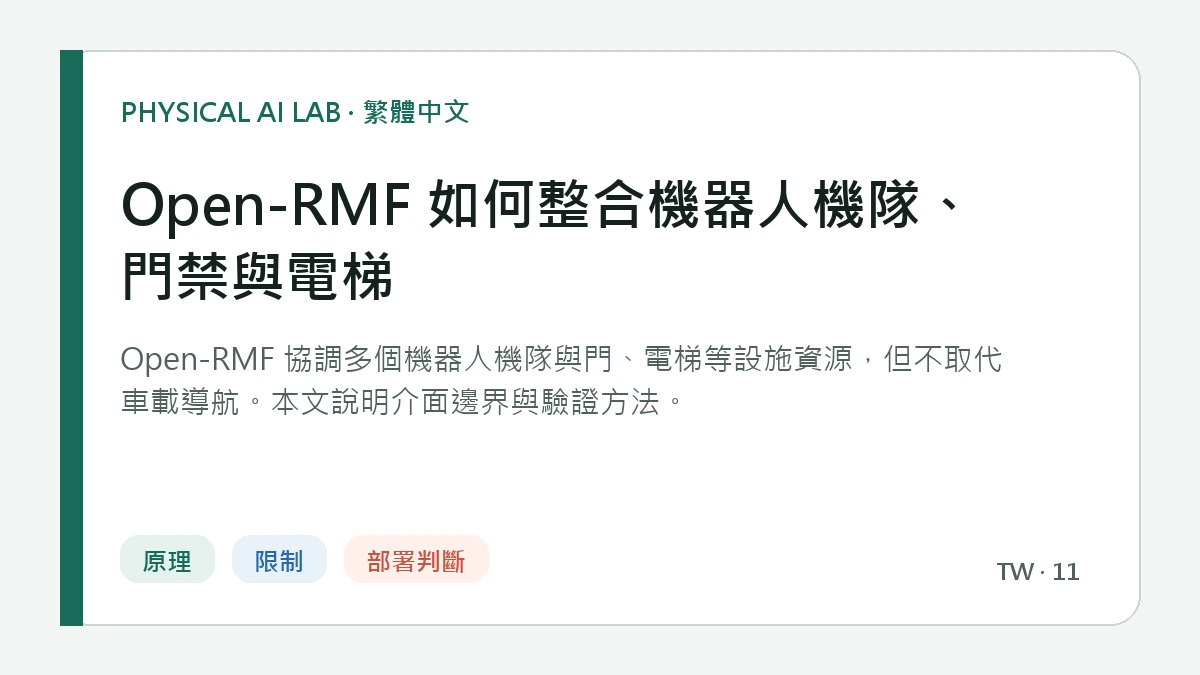 Open-RMF 如何整合機器人機隊、門禁與電梯的繁體中文重點圖