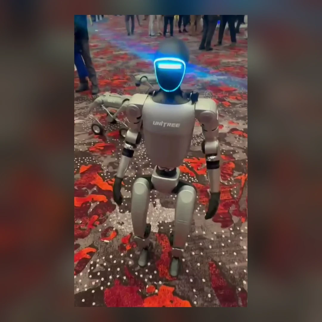 2024 年 UAV Expo 展出的 Unitree G1 人形機器人實拍