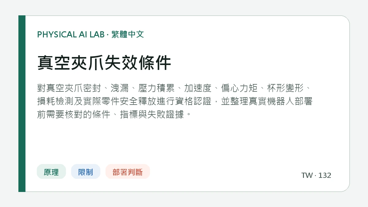 真空夾爪失效條件的繁體中文重點圖