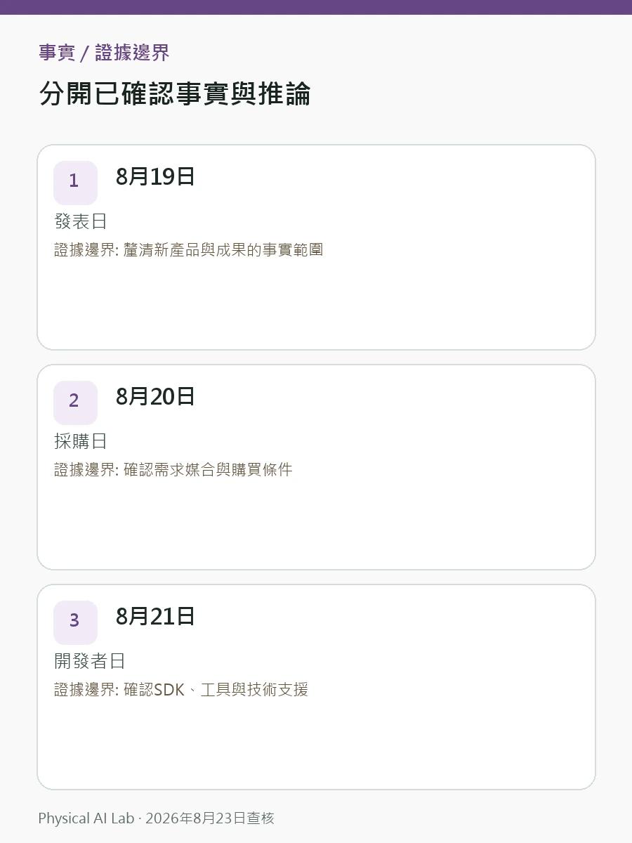 WRC 2026 發表日、採購日與開發者日：看懂機器人商用三階段評估圖卡，用產品定義、合約條件、開發介面與責任歸屬檢查導入條件