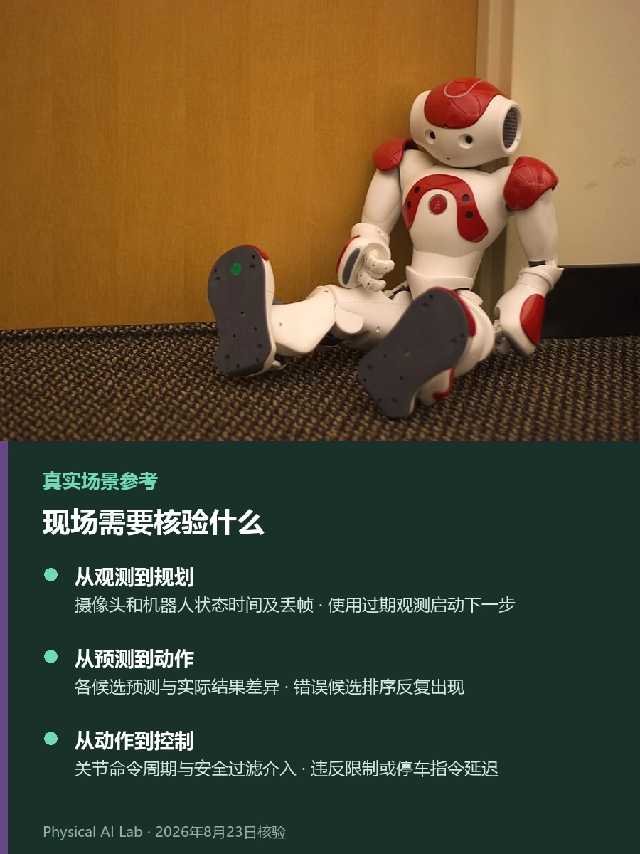 AgiBot GO-2、GE-2、BFM与GCFM区别：操作、世界模型和全身动作地图参考实景，画面中的NAO人形机器人坐在展示空间内，仅用于说明通用人形机器人硬件形态，不代表图中设备运行文中任何AgiBot模型