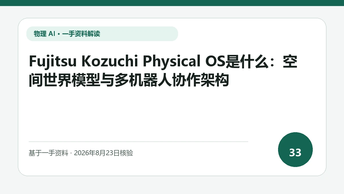 Fujitsu Kozuchi Physical OS是什么：空间世界模型与多机器人协作架构纯文字编辑封面，标题与主题判断重点聚焦空间世界模型如何协调不同机器人的任务