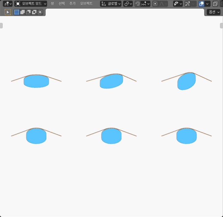 Actual Blender affine guides above and regular guides below at 0, 30 and 60 degrees